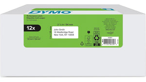 DYMO Authentic LW Multi-Purpose Labels for LabelWriter Label Printers, White, 1" x 2-1/8", 12 Rolls of 500 (6000 Total)